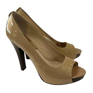 Michael Michael kors York platform peep toe pump 5” heel patent leather size 7.5